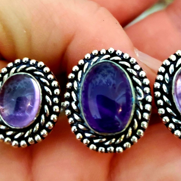 ***Sale*** New Amethyst Adjustable 925 Silver Knuckle Ring. - Picture 7 of 8